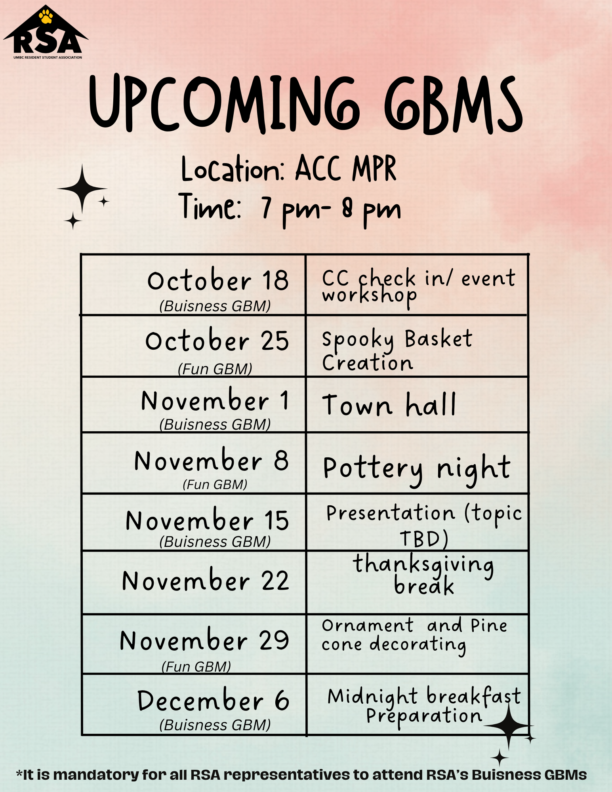 Check out our upcoming GBMs!